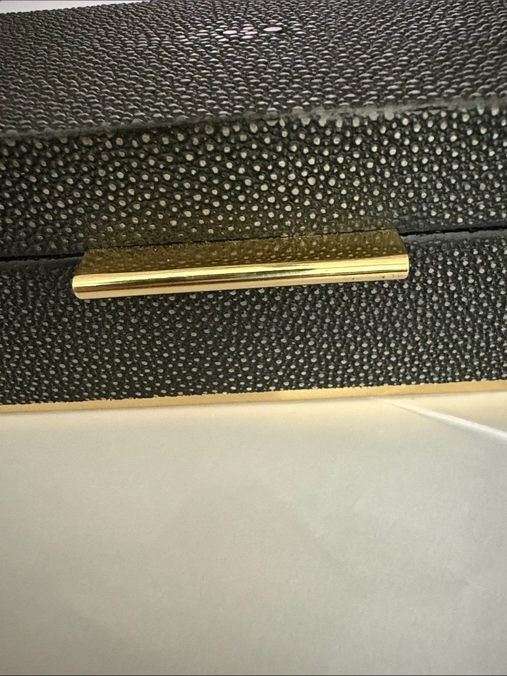 Mitchell Gold & Bob Williams Black Shagreen Jewelry/Watch Box